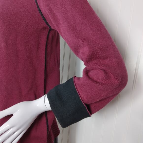 Michael Stars Burgundy fine knit crewneck sweater top Size XS - Picture 3 of 7